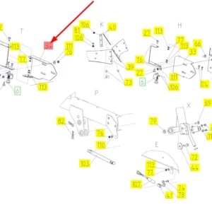 Oryginalny element mocujący o numerze katalogowym 101618502, stosowany w kombajnach zbożowych marki Rostselmash schemat.