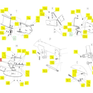 Oryginalna łopatka rozrzutnika plew o numerze katalogowym 101618578, stosowana w kombajnach zbożowych marki Rostselmash schemat.