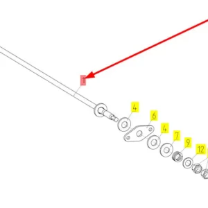 Oryginalny wałek górnego sita o numerze katalogowym 101624914, stosowany w kombajnach zbożowych marki Rostselmash schemat.
