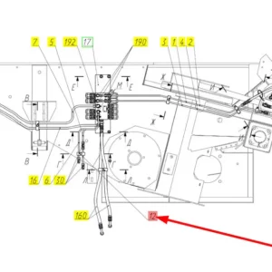 Oryginalny przewód hydrauliczny o numerze katalogowym 101626301, stosowany w kombajnach zbożowych marki Rostselmash schemat.