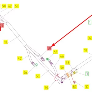 Oryginalny przewód hydrauliczny o numerze katalogowym 101628037, stosowany w kombajnach zbożowych marki Rostselmash schemat