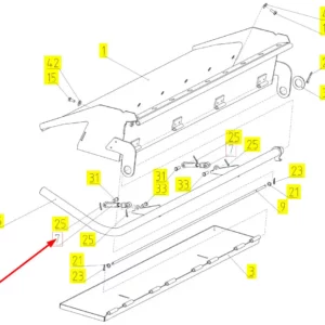 Oryginalne cięgno krótkie chwytacza kamieni o numerze katalogowym 101642074, stosowane w kombajnach zbożowych marki Rostselmash schemat.