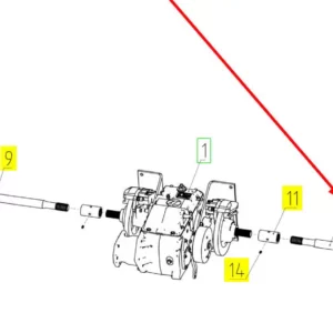 Oryginalna prawa półoś o numerze katalogowym 101654529, stosowana w kombajnach zbożowym marki Rostselmash schemat.
