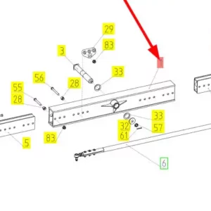 Oryginalna belka tylenj osi o numerze katalogowym 101660927, stosowana w kombajnach zbożowych marki Rostselmash schemat.