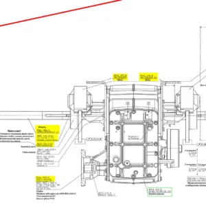 Oryginalna zwolnica przedniej osi o numerze katalogowym 101669343, stosowana w kombajnach zbożowych marki Rostselmash schemat.