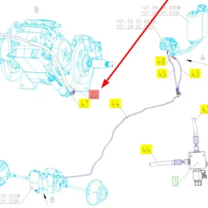 Oryginalna spirala ochronna o numerze katalogowym 101671547, stosowana w kombajnach zbożowych marki Rostselmash. schemat