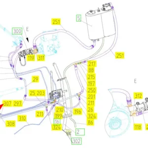 Oryginalne złącze hydrauliczne o numerze katalogowym 101671969, stosowane w kombajnach zbożowych marki Rostselmash schemat.