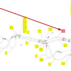 Oryginalny przewód hydrauliczny o numerze katalogowym 101679667, stosowany w kombajnach zbożowych marki Rostselmash schemat