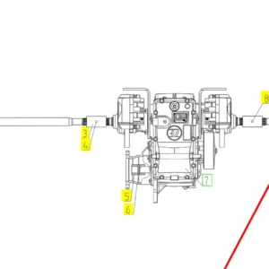 Oryginalny wałek prawej półosi o numerze katalogowym 101680486, stosowany w kombajnach zbożowych marki Rostselmash schemat.