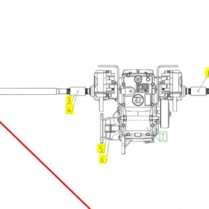 Oryginalny wałek lewej półosi o numerze katalogowym 101680487, stosowany w kombajnach zbożowych marki Rostselmash schemat.