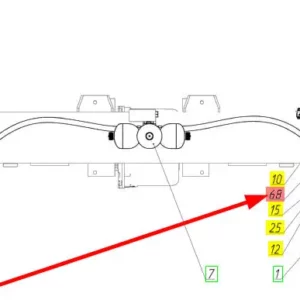 Oryginalny przewód hydrauliczny o numerze katalogowym 101681121, stosowany w kombajnach zbożowych marki Rostselmash schemat