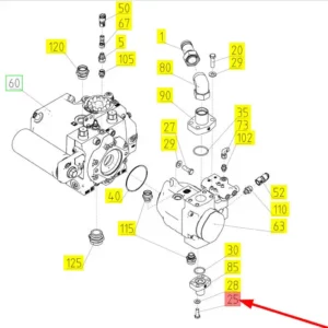 Oryginalna śruba M10 o numerze katalogowym 101700840, stosowana w kombajnach zbożowych marki Rostselmash schemat