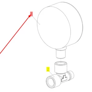 Oryginalny manometr o numerze katalogowym 101706022, stosowany w kombajnach zbożowych marki Rostselmash schemat.