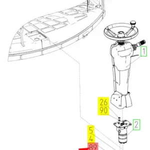 Oryginalny wspornik kolumny kierowniczej o numerze katalogowym 101711804, stosowany w kombajnach zbożowych marki Rostselmash.