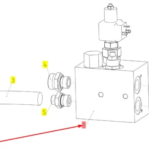 Oryginalny blok hydrauliczny o numerze katalogowym 101719807, stosowany w kombajnach zbożowych marki Rostselmash schemat.