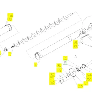 Oryginalny pierścień zabezpieczający o numerze katalogowym 101724482, stosowany w kombajnach zbożowych marki Rostselmash. schemat