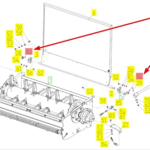 Oryginalna śruba o wymiarze M8 x 10 i numerze katalogowym 101725287, stosowana w kombajnach zbożowych marki Rostselmash schemat