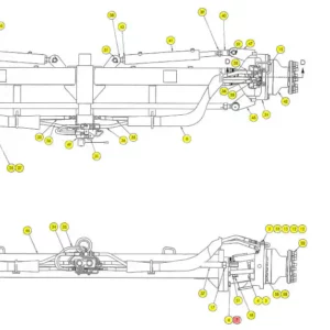 Oryginalny przewód hydrauliczny o numerze katalogowym 101725295, stosowany w kombajnach zbożowych marki Rostselmash schemat.