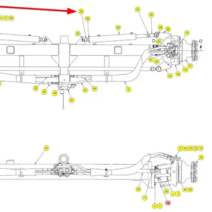 Oryginalne mocowanie siłownika o numerze katalogowym 101726099, stosowane w kombajnach zbożowych marki Rostselmash schemat.
