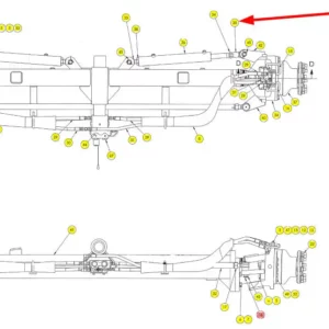 Oryginalne mocowanie siłownika o numerze katalogowym 101726101, stosowane w kombajnach zbożowych marki Rostselmash schemat.