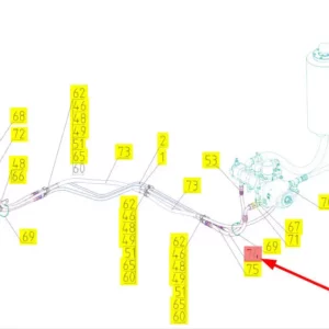 Oryginalny przewód hydrauliczny o numerze katalogowym 101729418, stosowany w kombajnach zbożowych marki Rostselmash schemat
