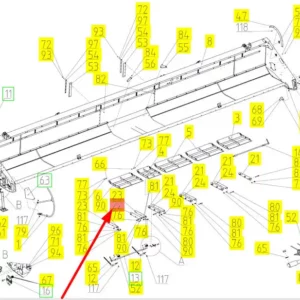 Oryginalny kanał o numerze katalogowym 101729551, stosowanz w hederach zbożowych marki Rostselmash. schemat