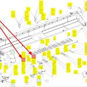 Oryginalny kanał o numerze katalogowym 101729552, stosowany w hederach zbożowych marki Rostselmash. schemat