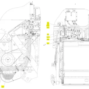 Oryginalny wąż gumowy hydrauliczny o numerze katalogowym 101732235, stosowany w kombajnach zbożowych marki Rostselmash- schemat.