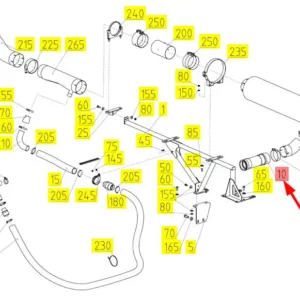 Oryginalny kompensator o numerze katalogowym 101747404, stosowany w kombajnach zbożowych marki Rostselmash schemat