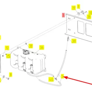 Oryginalny przewód spryskiwaczy o numerze katalogowym 101751367, stosowany w kombajnach zbożowych marki Rostselmash schemat.
