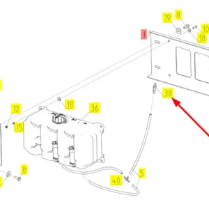 Oryginalny spryskiwacz o numerze katalogowym 101752623, stosowany w kombajnach zbożowych marki Rostselmash schemat.