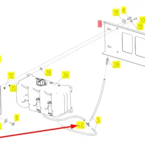 Oryginalny trójnik przewodu spryskiwaczy o numerze katalogowym 101752668, stosowany w kombajnach zbożowych marki Rostselmash schemat.