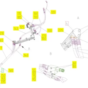 Oryginalny przewód hydrauliczny o numerze katalogowym 101753232, stosowany w kombajnach zbożowych marki Rostselmash schemat.