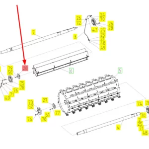 Oryginalna piasta bębna przyspieszającego masę o numerze katalogowym 101753458, stosowana w kombajnach zbożowych marki Rostselmash schemat.