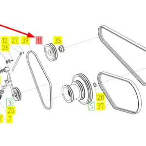 Oryginalne koło pasowe o numerze katalogowym 101755757, stosowane w kombajnach zbożowych marki Rostselmash.