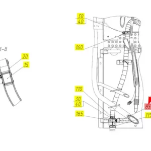 Oryginalny zawór zwrotny o numerze katalogowym 101757043, stosowany w kombajnach zbożowych marki Rostselmash schemat.