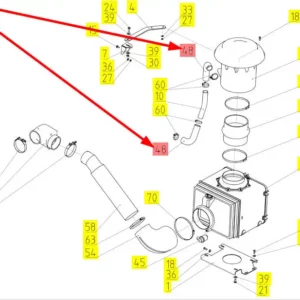 Oryginalny przewód o numerze katalogowym 101761243, stosowany w kombajnach zbożowych marki Rostselmash schemat