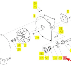 Oryginalny dystans piasty o numerze katalogowym 101767089, stosowany w kombajnach zbożowych marki Rostselmash schemat