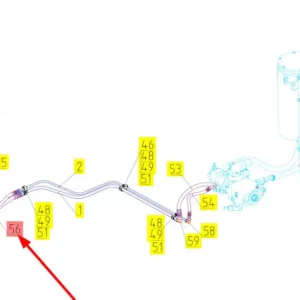 Oryginalny przewód hydrauliczny o numerze katalogowym 101767634, stosowany w kombajnach zbożowych marki Rostselmash schemat