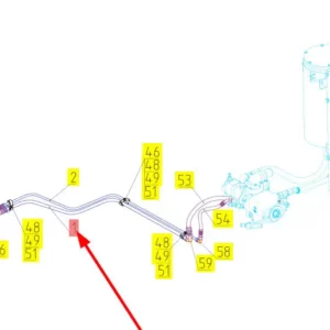 Oryginalny przewód hydrauliczny o numerze katalogowym 101769366, stosowany w kombajnach zbożowych marki Rostselmash schemat