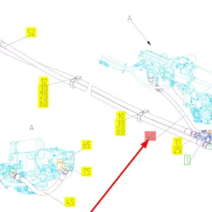 Oryginalny przewód o numerze katalogowym 101772133, stosowany w kombajnach zbożowych marki Rostselmash schemat