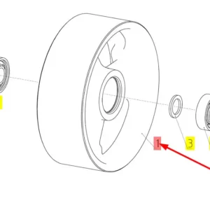 Oryginalne koło pasowe napinacza o numerze katalogowym 101775587, stosowane w kombajnach zbożowych marki Rostselmash schemat.