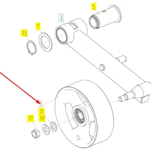 Oryginalne koło napinające gardzieli o numerze katalogowym 101775659, stosowane w kombajnach zbożowych marki Rostselmash schemat.