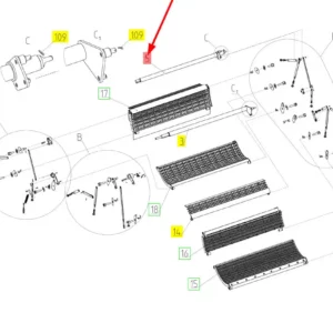 Oryginalny wał klepiska o numerze katalogowym 101775679, stosowany w kombajnach zbożowych marki Rostselmash schemat.