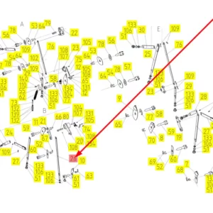Oryginalny drążek regulacji klepiska o numerze katalotowym 101775748, stosowany w kombajnach zbożowych marki Rostselmash schemat.