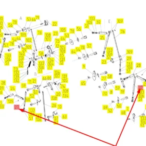 Oryginalny drążek regulacji klepiska o numerze katalogowym 101775769, stosowany w kombajnach zbożowych marki Rostselmash schemat.