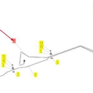 Oryginalny przewód układu hamulcowego o numerze katalogowym 101775789, stosowany w kombajnach zbożowych marki Rostselmash schemat.