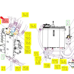 Oryginalny przewód hydrauliczny o numerze katalogowym 101781150, stosowany w kombajnach zbożowych marki Rostselmash schemat.