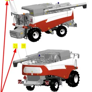 Oryginalna lampa robocza o numerze katalogowym 101792514, stosowana w kombajnach zbożowych marki Rostselmash schemat.