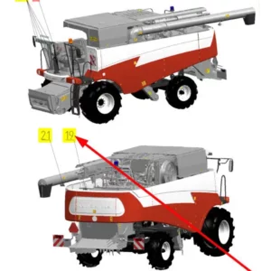 Oryginalna lampa robocza tylna o numerze katalogowym 101792515, stosowana w kombajnach zbożowych marki Rostselmash schemat.